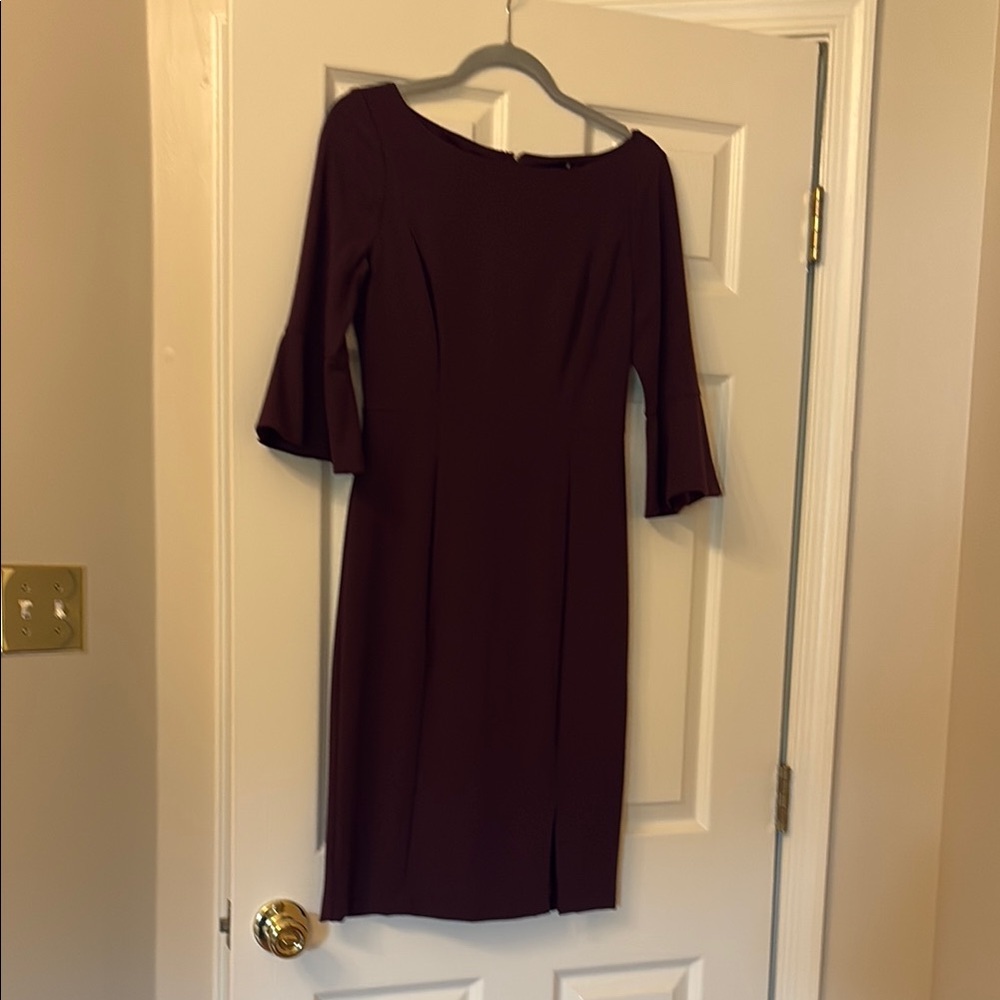 White House Black Market Black Sheath Dress with Bell Sleeves